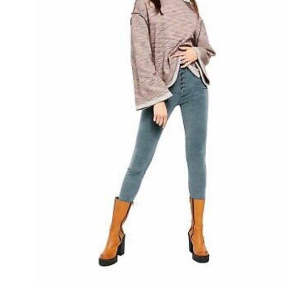 Free People Sun Chaser Corduroy jeans in Morning Waves Size 27 - Picture 3 of 11